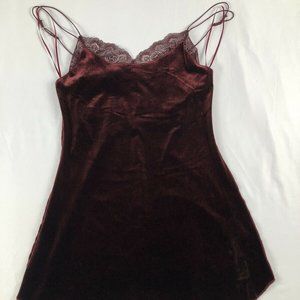 Intimately by Free People Burgundy Velvet Cami - Size Small Petite
